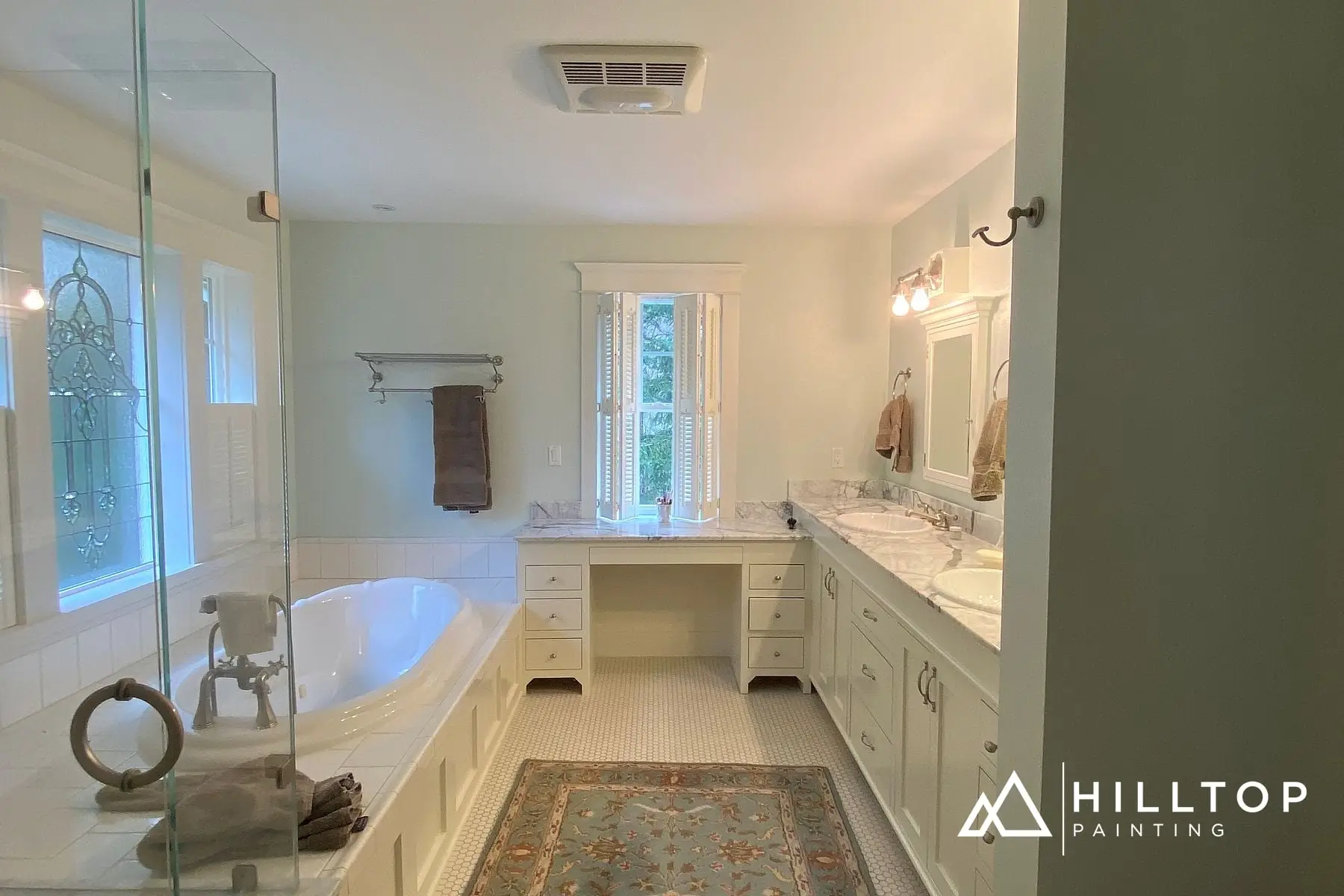 A White Farmhouse Kitchen & Its Matching Bath — Early Bellingham Cabinet Work That Still Holds Up — photo 2