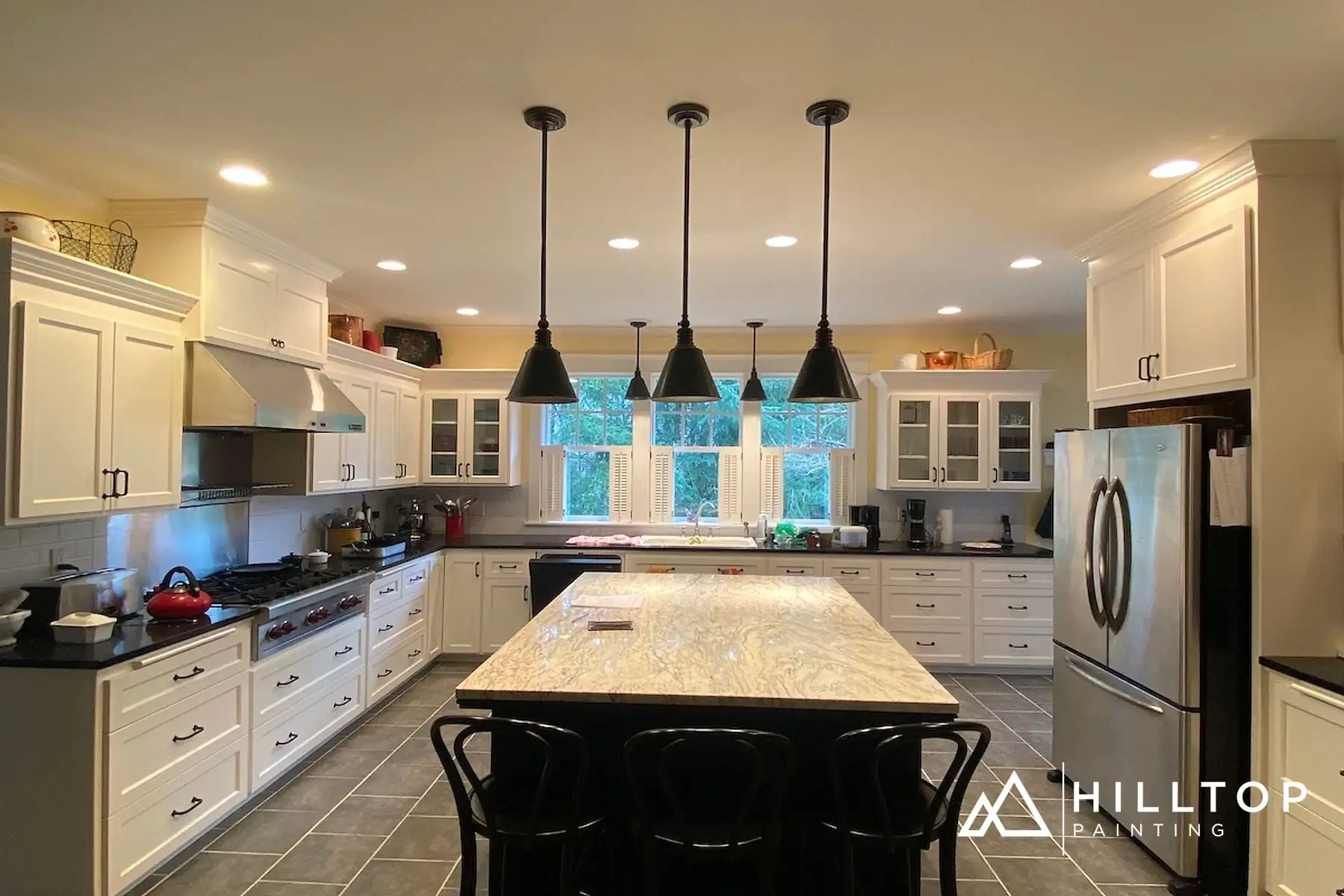 A White Farmhouse Kitchen & Its Matching Bath — Early Bellingham Cabinet Work That Still Holds Up