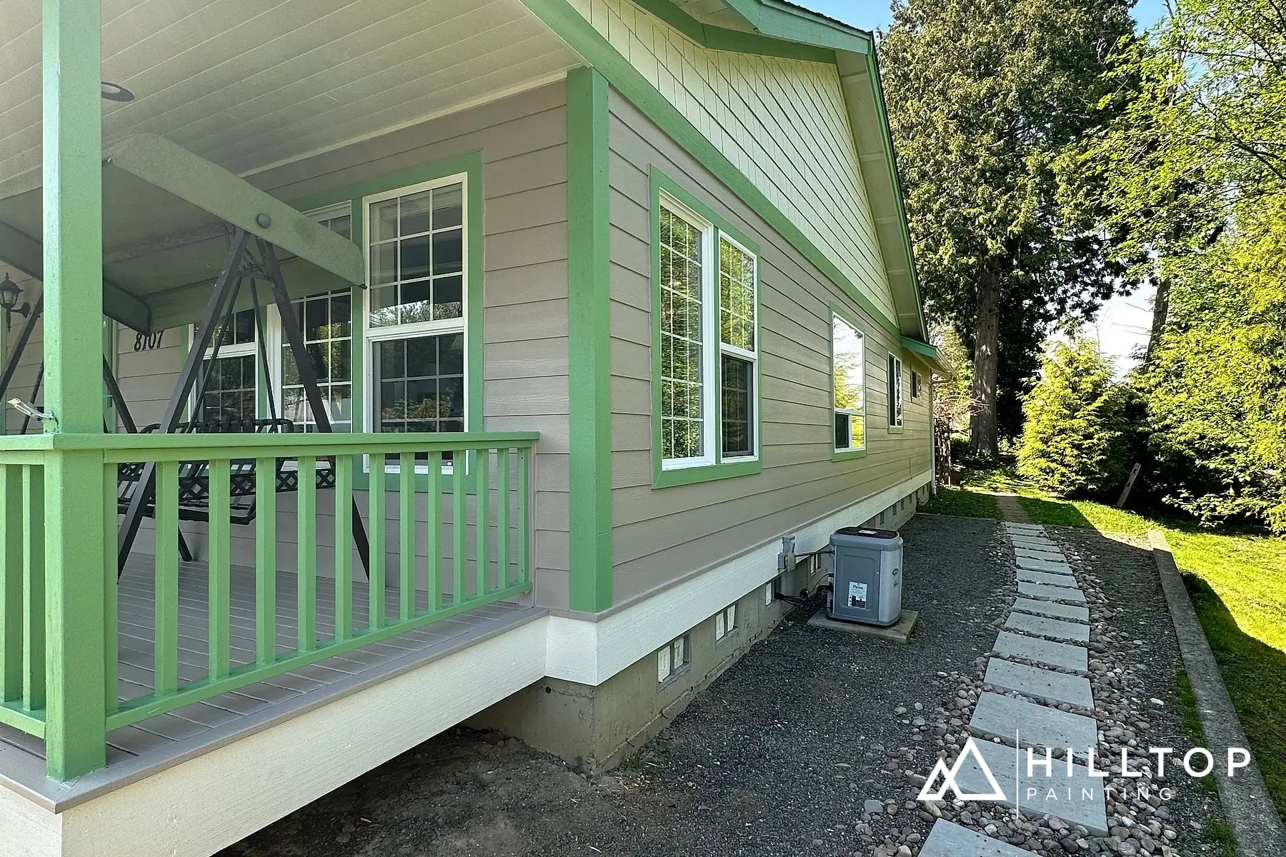 Lounge Green Trim & a Perfect Greige Porch — a Blaine Garden Home in Two Greens — photo 2