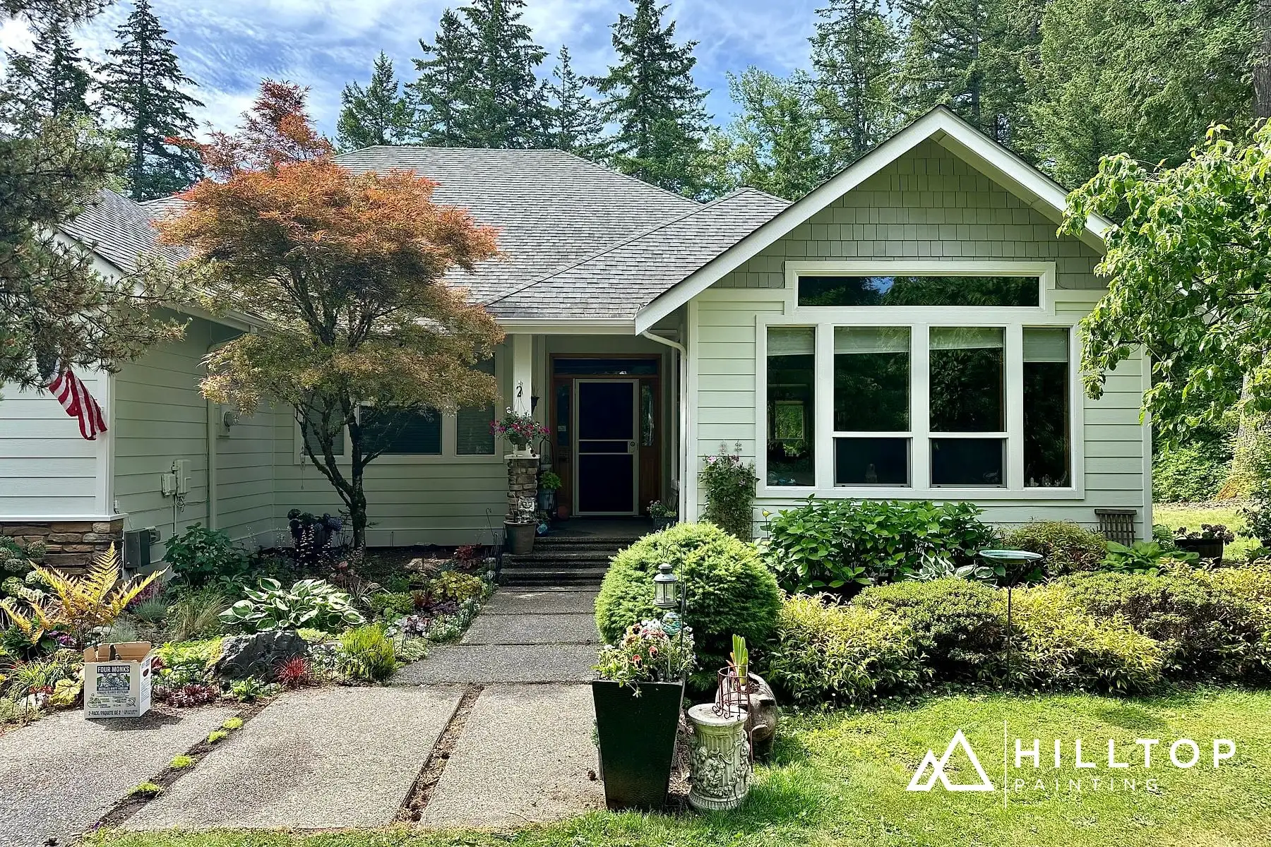 Sagey SW 6175 Under the Firs — a Wooded Bellingham Rambler with Driftwood Shingles