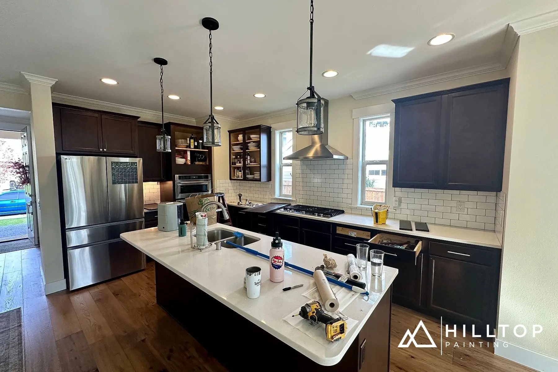 Before: 37 Doors to Foxhall Green SW 9184 — a Bellingham Kitchen Cabinet Repaint