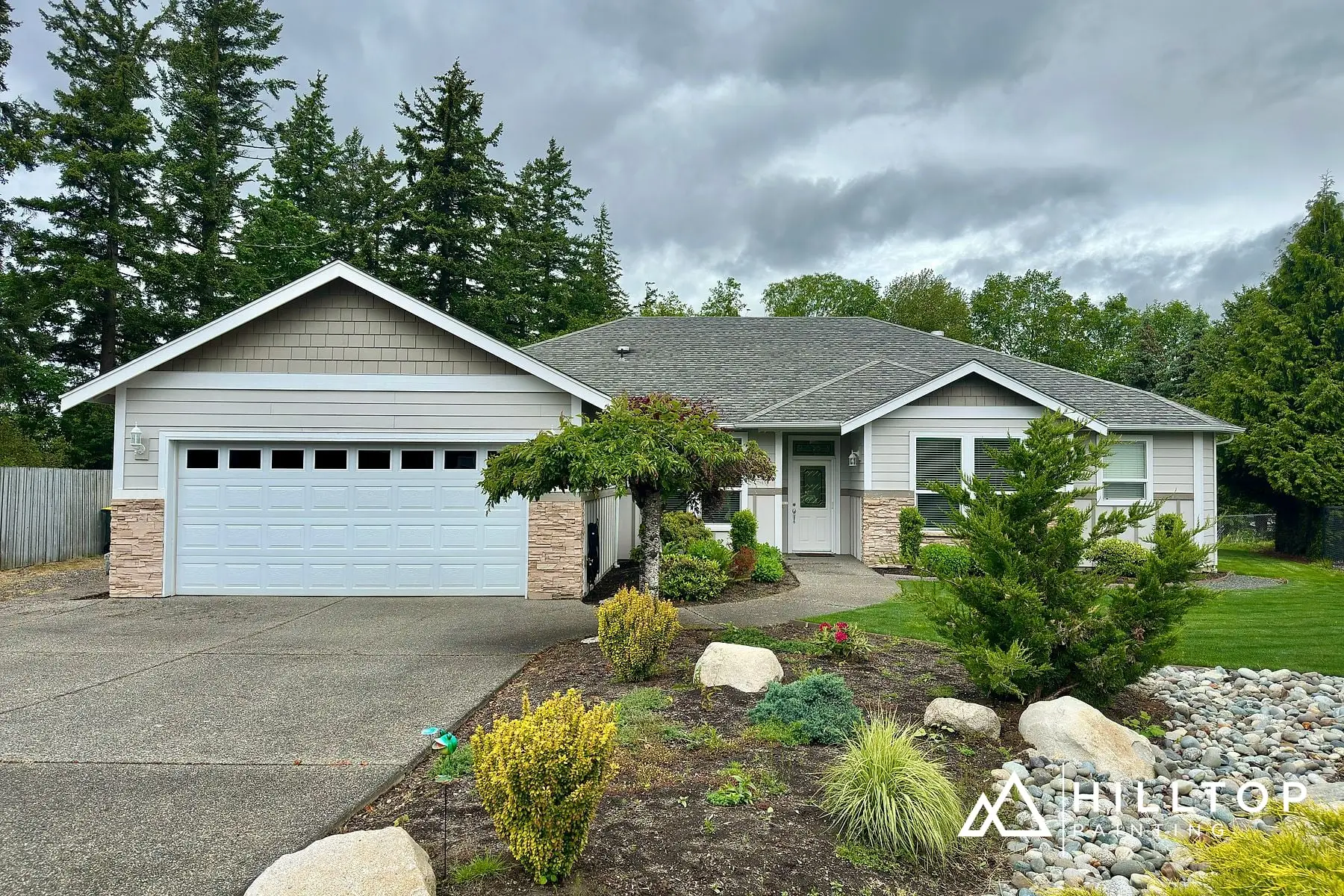 Before: Moonmist SW 9144 with a Dynamic Blue Door — a Bellingham Rambler Lightens Up
