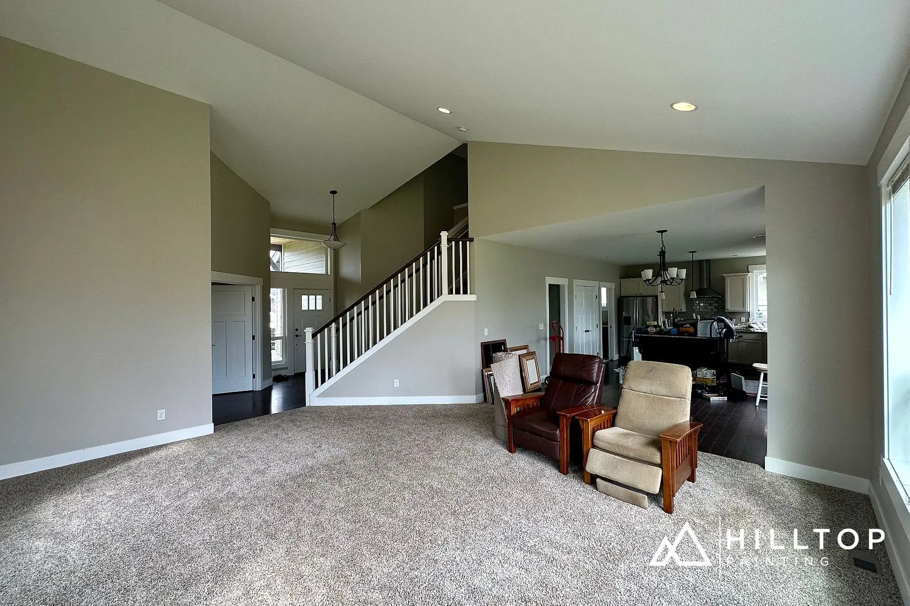 Worldly Gray SW 7043 Interior Repaint in a Vaulted Ferndale Home — photo 3