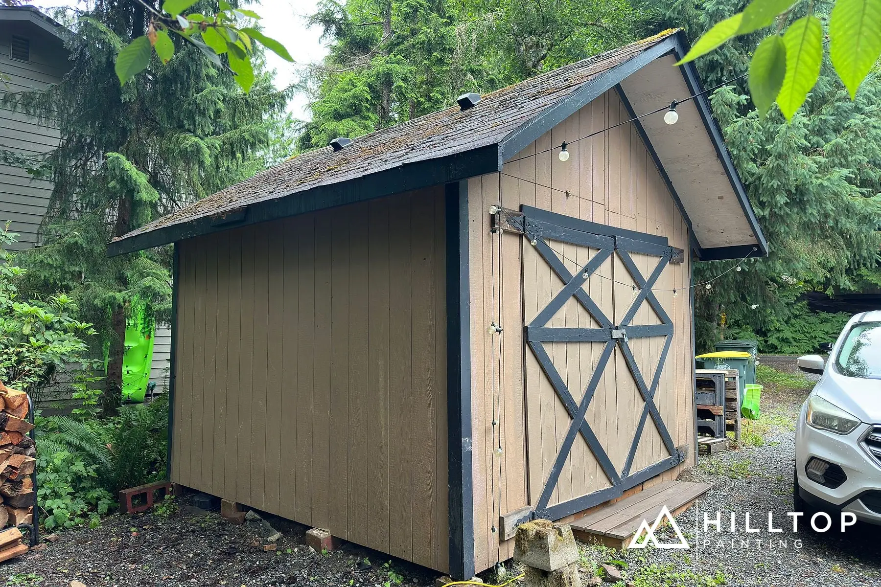 Relish SW 6443 in the Woods — a Bellingham Cabin & Shed Wake Up Green — photo 5