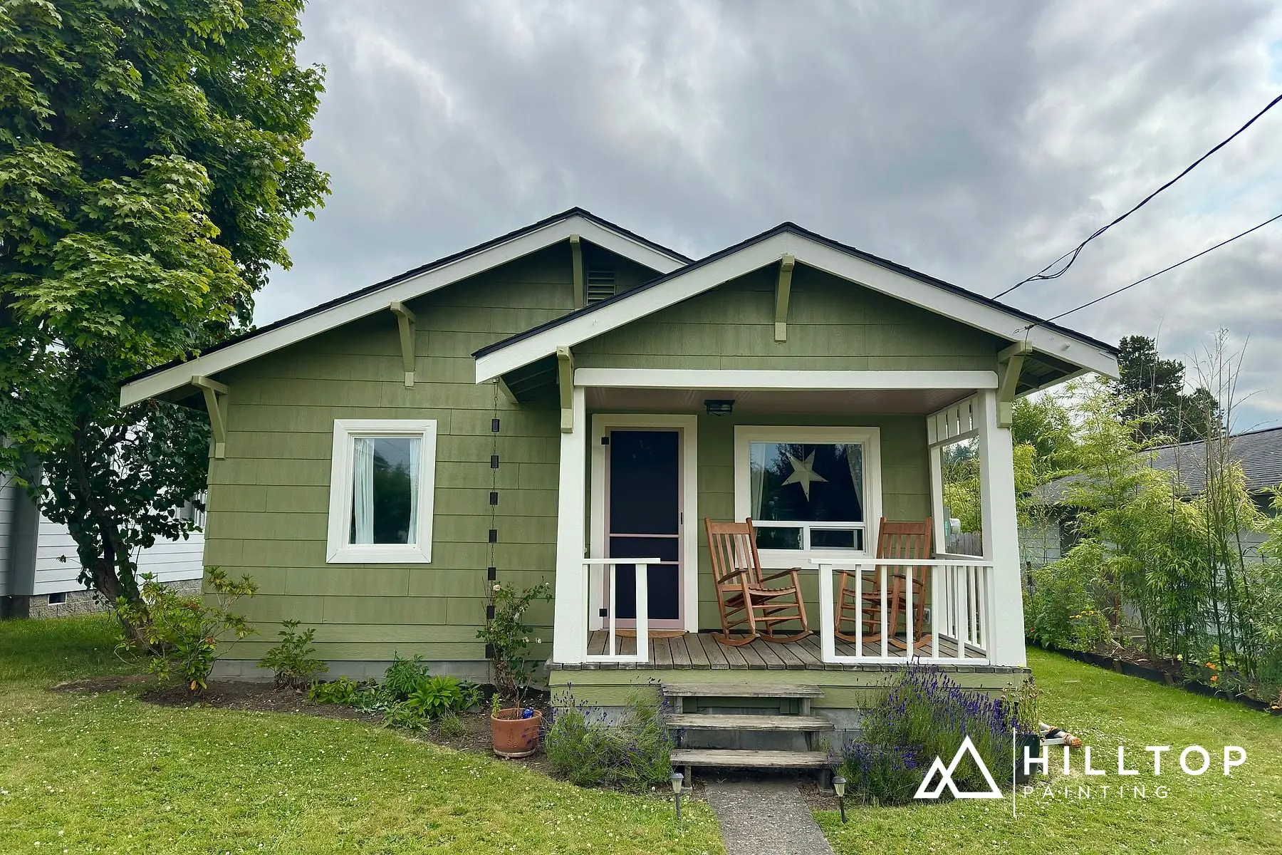 After: From Faded Teal to Sheraton Sage SW 0014 — a Bellingham Craftsman Bungalow
